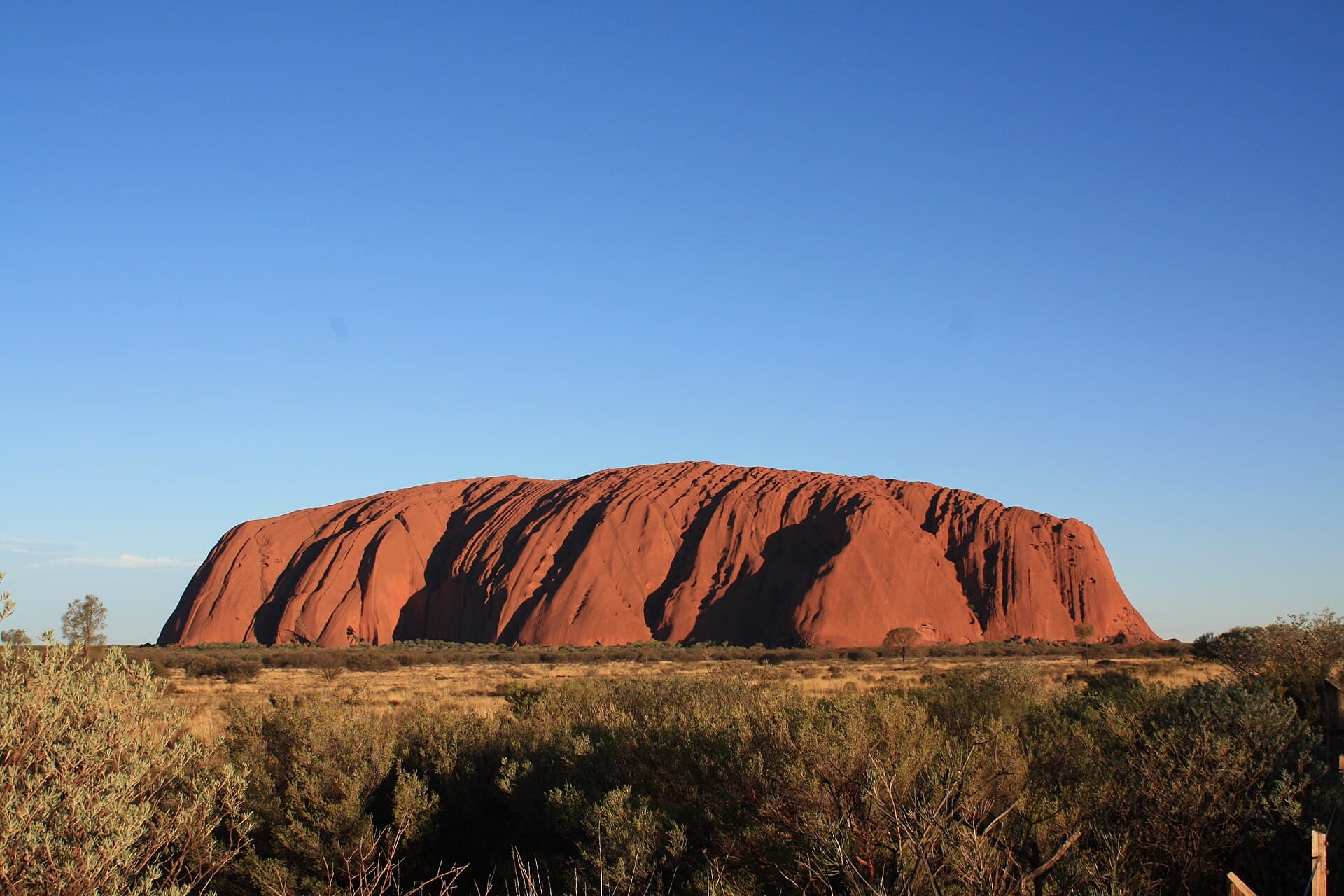 Uluru glowing at dusk in the Northern Territory